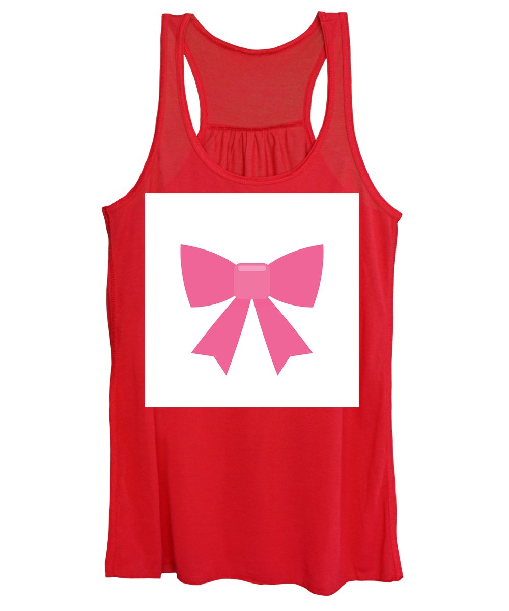 Pink bow simple flat icon - Women's Tank Top