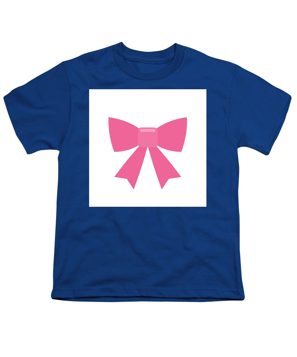 Pink bow simple flat icon - Youth T-Shirt
