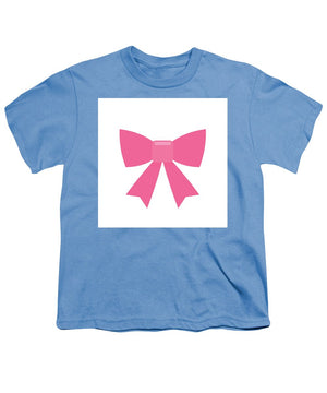 Pink bow simple flat icon - Youth T-Shirt