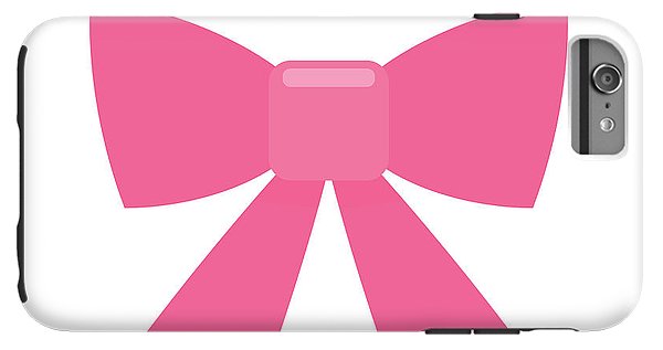 Pink bow simple flat icon - Phone Case