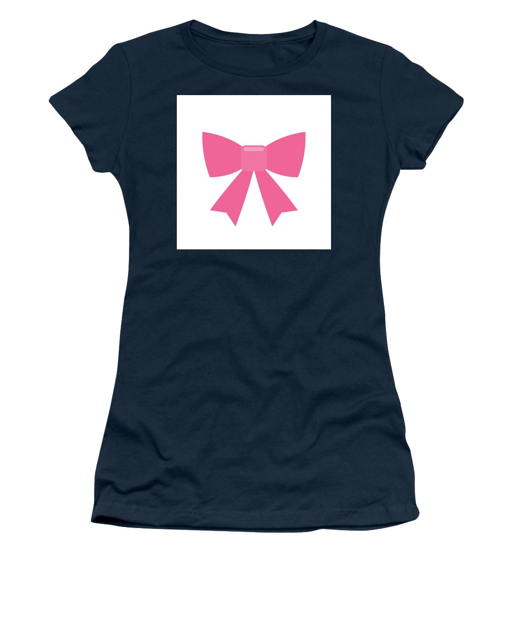 Pink bow simple flat icon - Women's T-Shirt