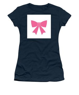 Pink bow simple flat icon - Women's T-Shirt