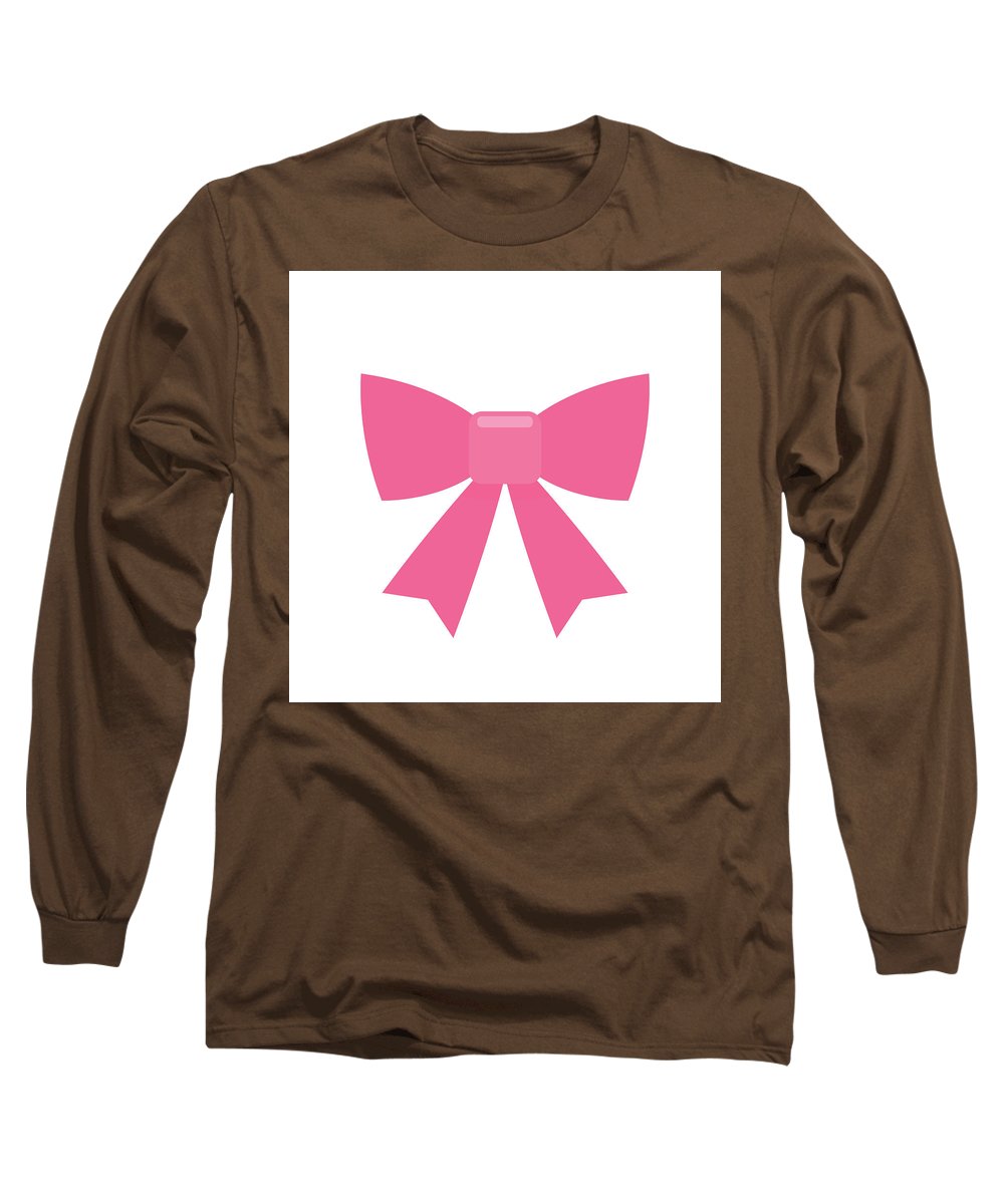 Pink bow simple flat icon - Long Sleeve T-Shirt