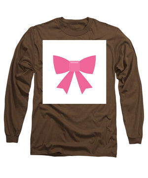Pink bow simple flat icon - Long Sleeve T-Shirt