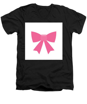 Pink bow simple flat icon - Men's V-Neck T-Shirt