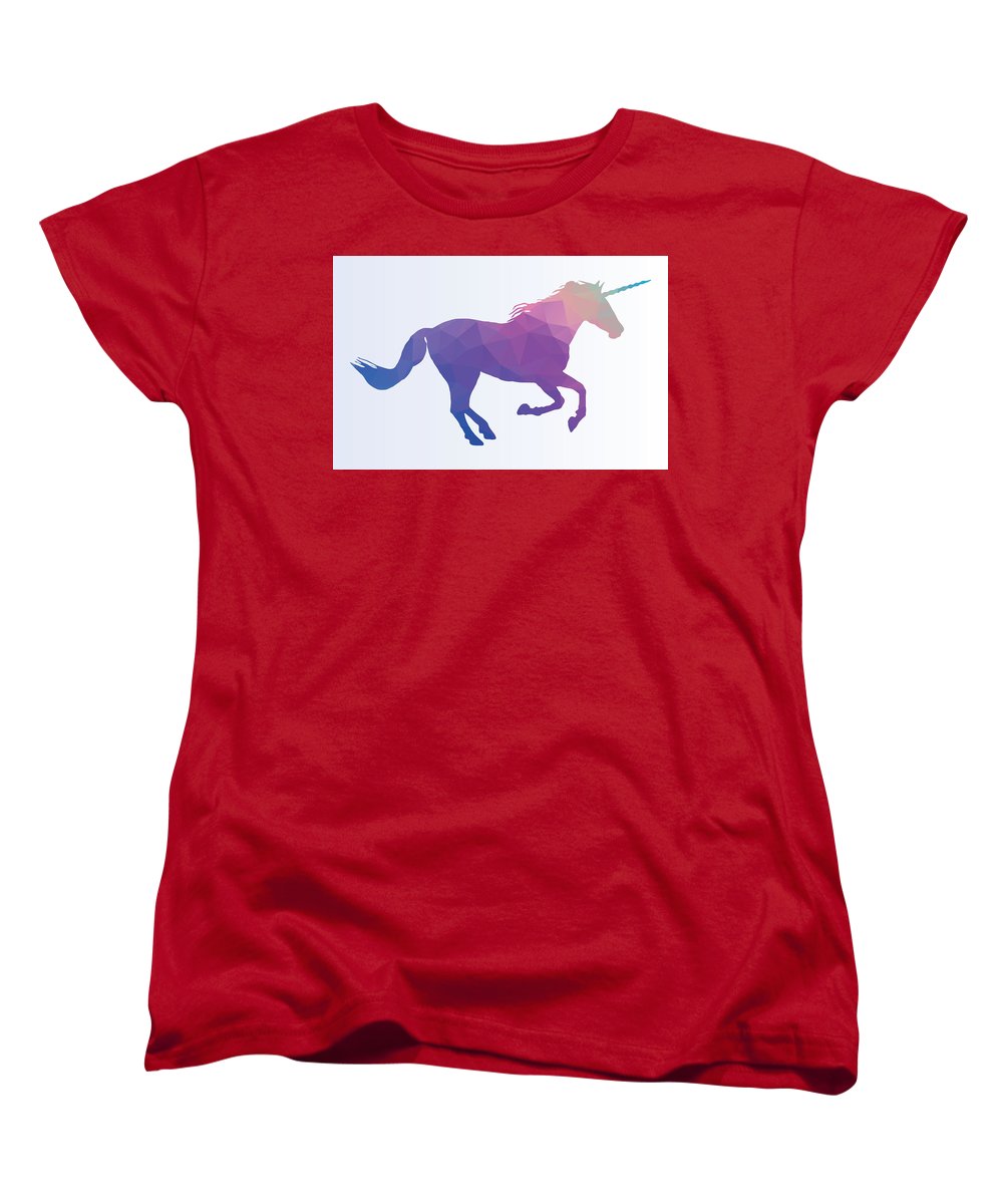 Polygonal Unicorn Horse Silhouette - Women's T-Shirt (Standard Fit)