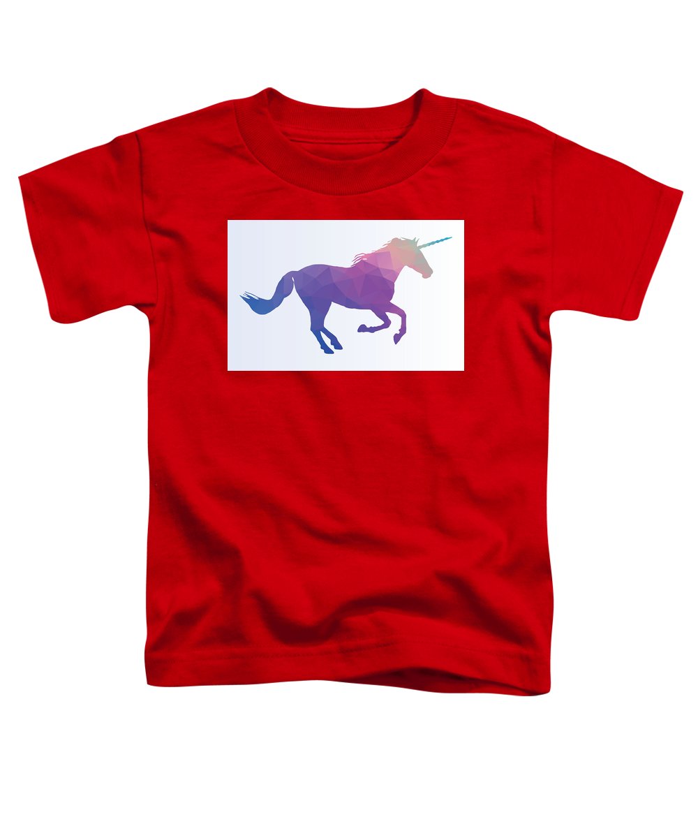 Polygonal Unicorn Horse Silhouette - Toddler T-Shirt