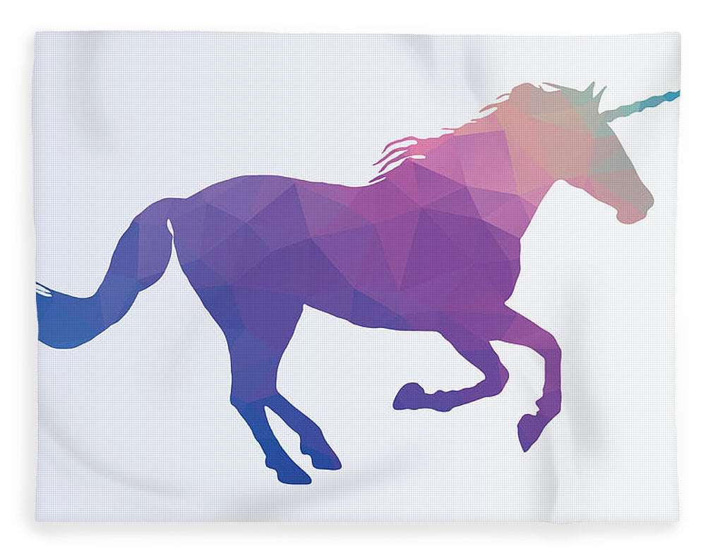Polygonal Unicorn Horse Silhouette - Blanket