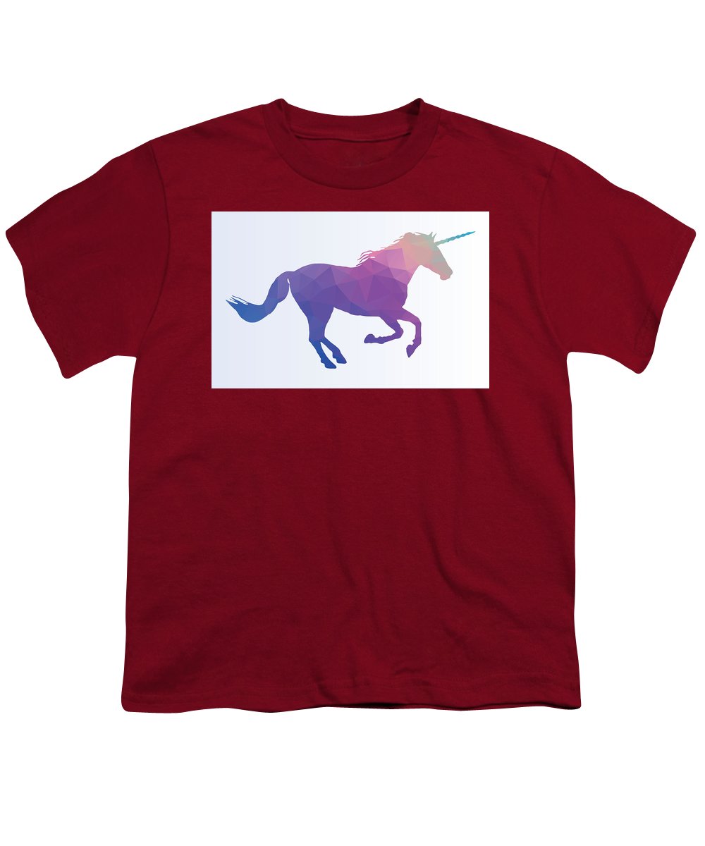 Polygonal Unicorn Horse Silhouette - Youth T-Shirt