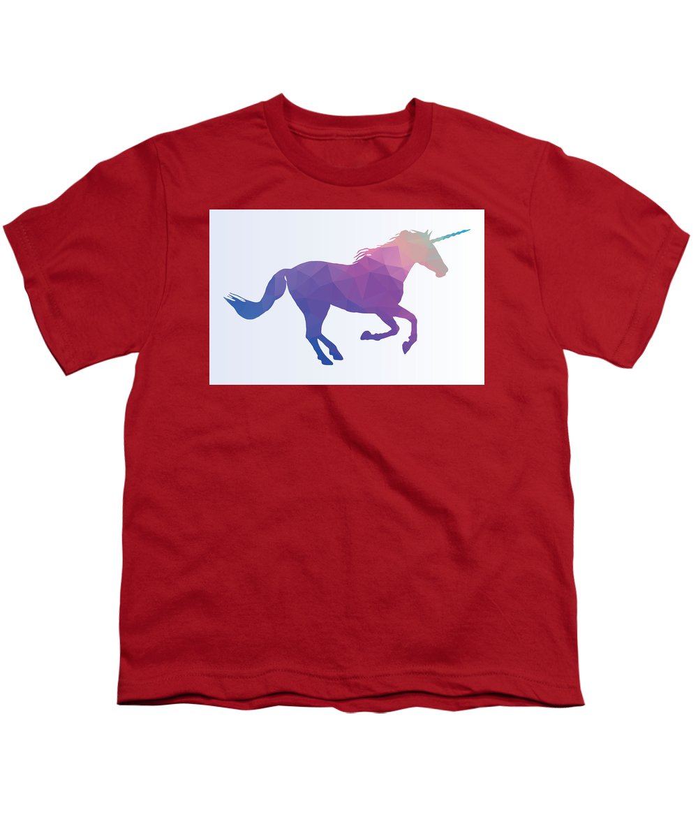 Polygonal Unicorn Horse Silhouette - Youth T-Shirt