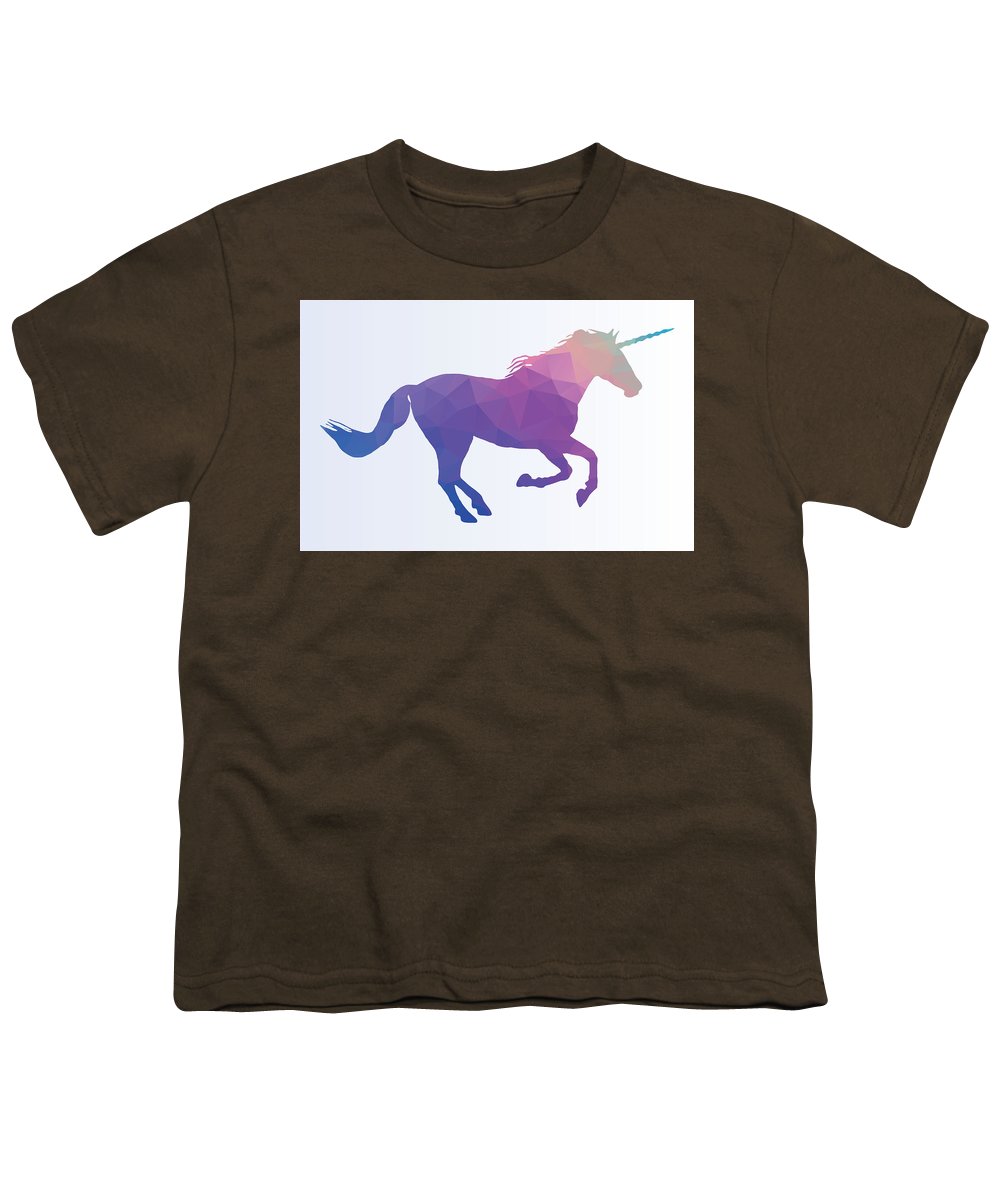Polygonal Unicorn Horse Silhouette - Youth T-Shirt