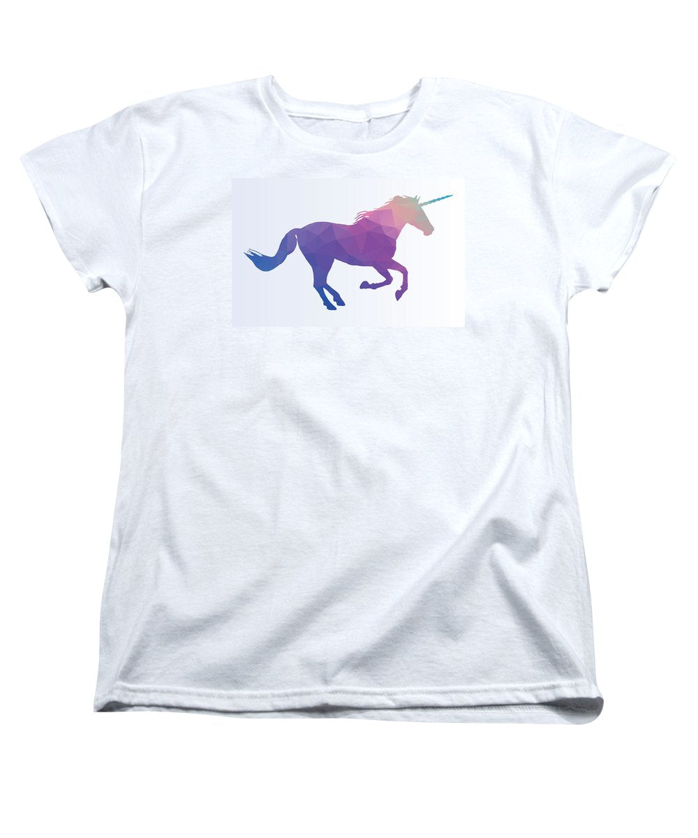 Polygonal Unicorn Horse Silhouette - Women's T-Shirt (Standard Fit)