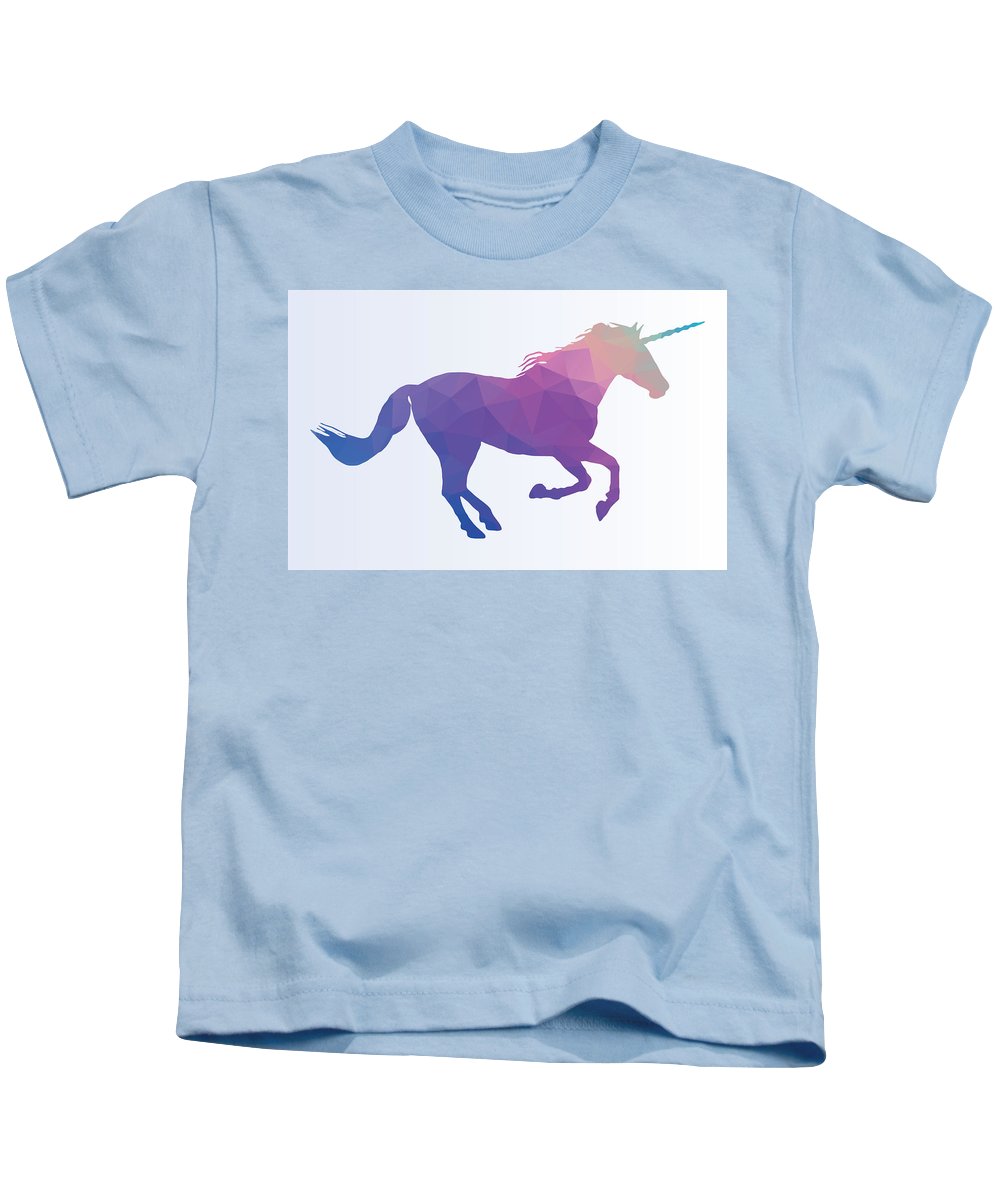 Polygonal Unicorn Horse Silhouette - Kids T-Shirt