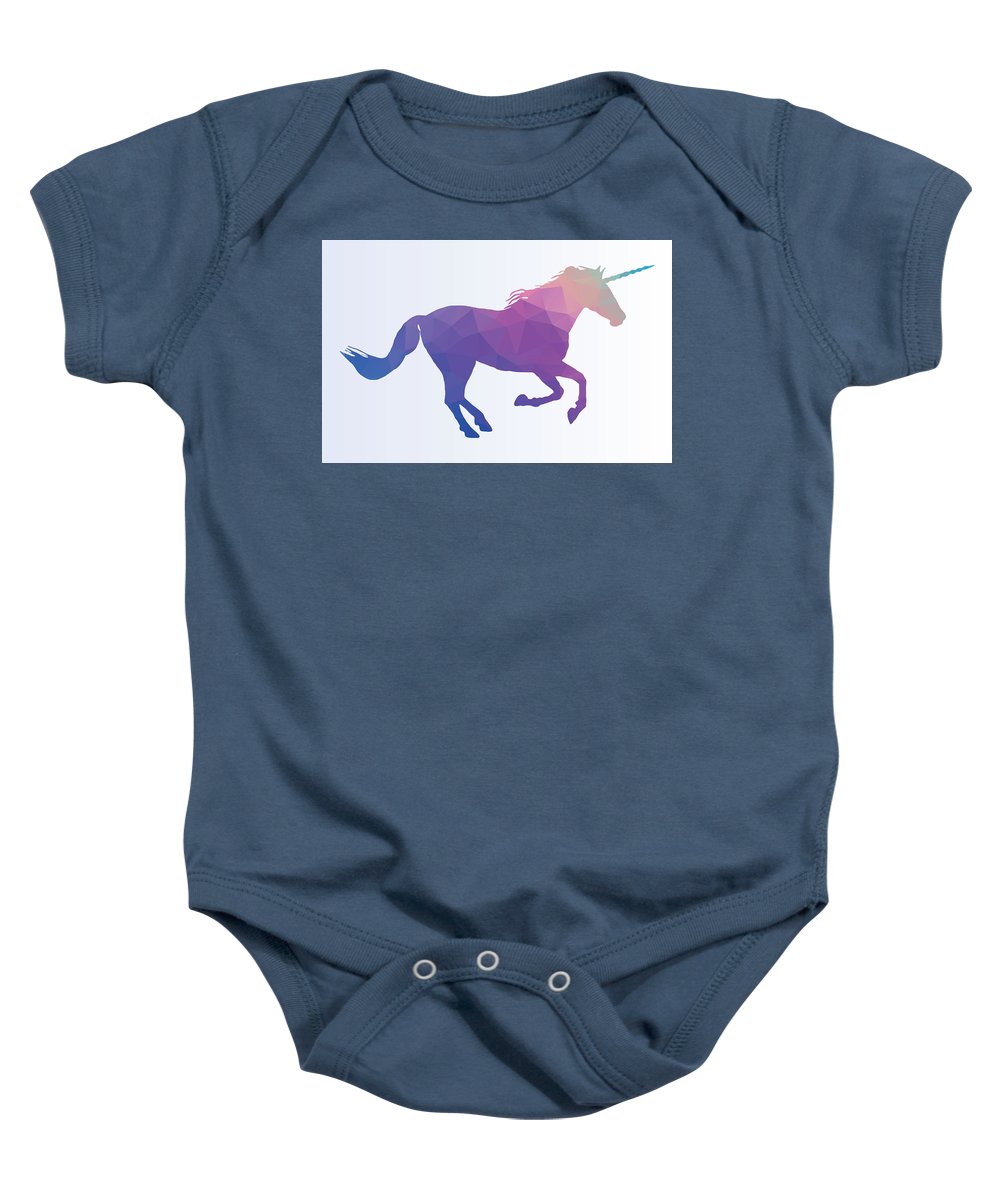 Polygonal Unicorn Horse Silhouette - Baby Onesie