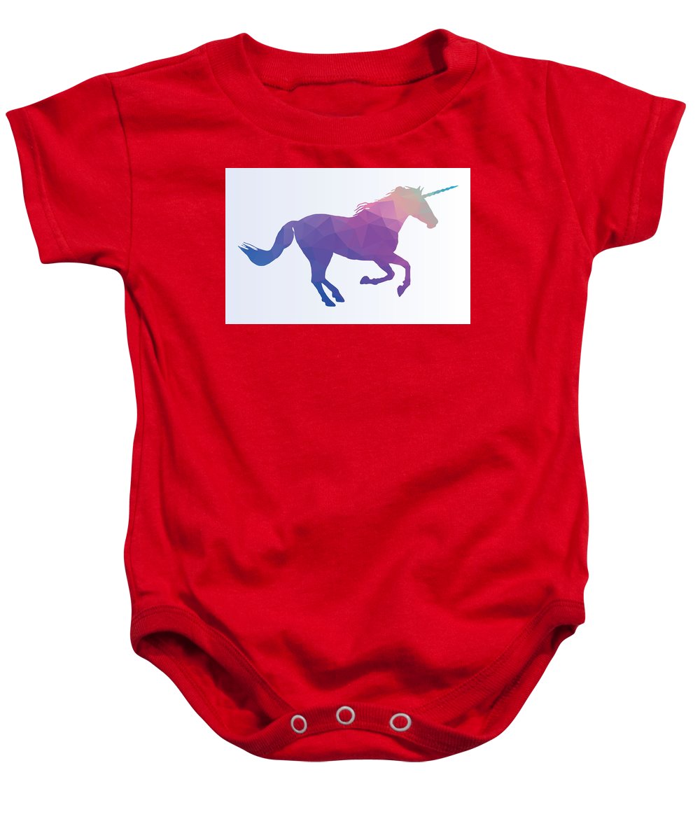 Polygonal Unicorn Horse Silhouette - Baby Onesie