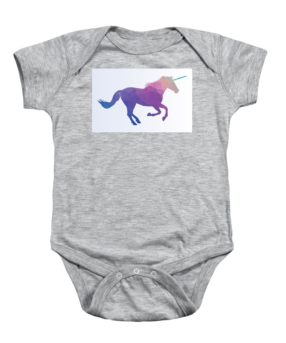 Polygonal Unicorn Horse Silhouette - Baby Onesie