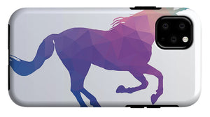 Polygonal Unicorn Horse Silhouette - Phone Case