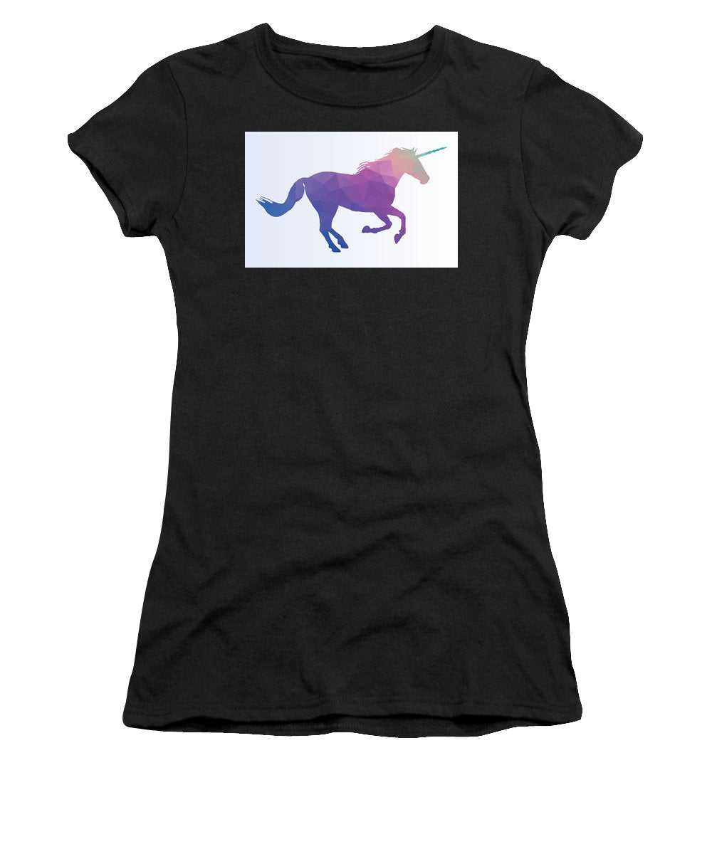 Polygonal Unicorn Horse Silhouette - Women's T-Shirt