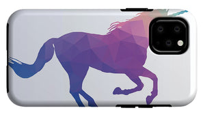 Polygonal Unicorn Horse Silhouette - Phone Case