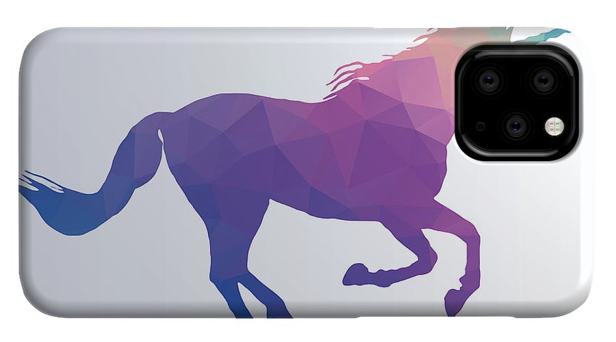 Polygonal Unicorn Horse Silhouette - Phone Case