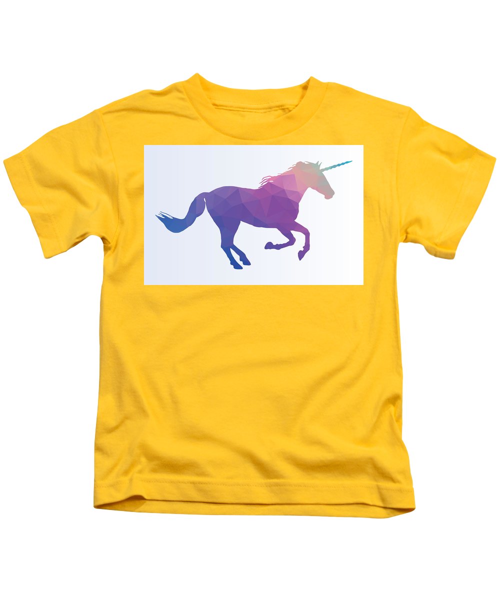 Polygonal Unicorn Horse Silhouette - Kids T-Shirt
