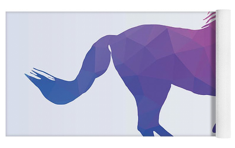 Polygonal Unicorn Horse Silhouette - Yoga Mat
