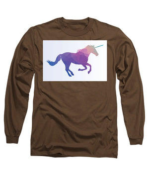 Polygonal Unicorn Horse Silhouette - Long Sleeve T-Shirt