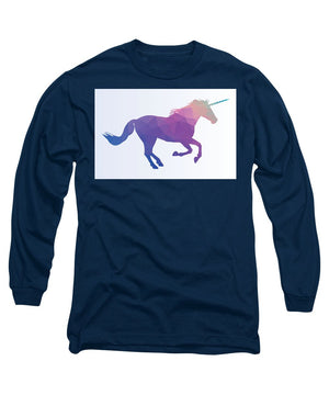 Polygonal Unicorn Horse Silhouette - Long Sleeve T-Shirt
