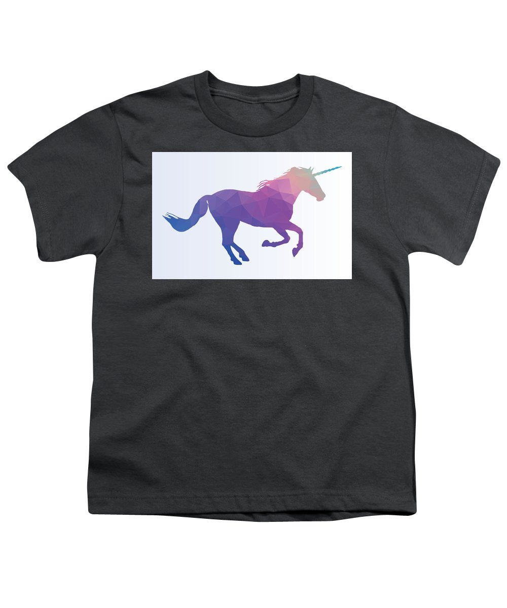 Polygonal Unicorn Horse Silhouette - Youth T-Shirt