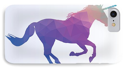 Polygonal Unicorn Horse Silhouette - Phone Case
