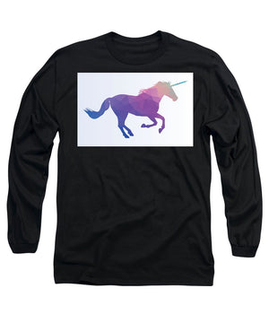 Polygonal Unicorn Horse Silhouette - Long Sleeve T-Shirt