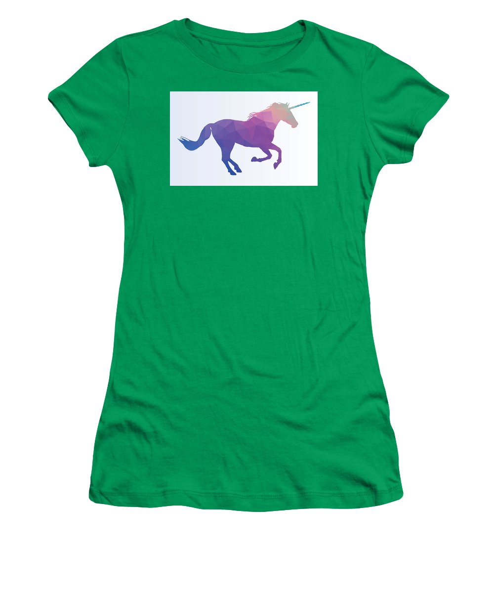 Polygonal Unicorn Horse Silhouette - Women's T-Shirt