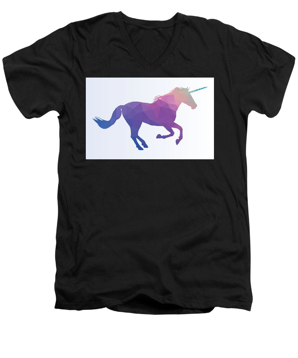 Polygonal Unicorn Horse Silhouette - Men's V-Neck T-Shirt