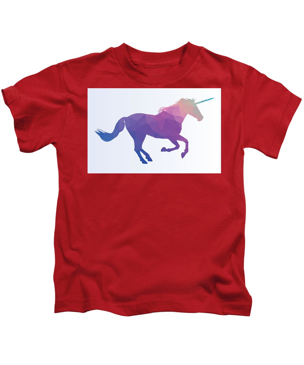 Polygonal Unicorn Horse Silhouette - Kids T-Shirt