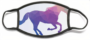 Polygonal Unicorn Horse Silhouette - Face Mask