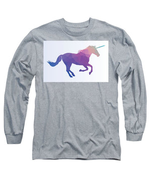 Polygonal Unicorn Horse Silhouette - Long Sleeve T-Shirt