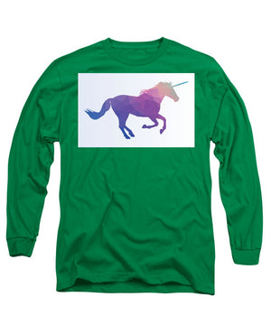 Polygonal Unicorn Horse Silhouette - Long Sleeve T-Shirt
