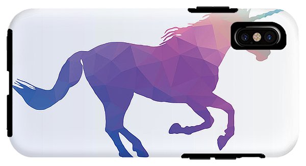Polygonal Unicorn Horse Silhouette - Phone Case