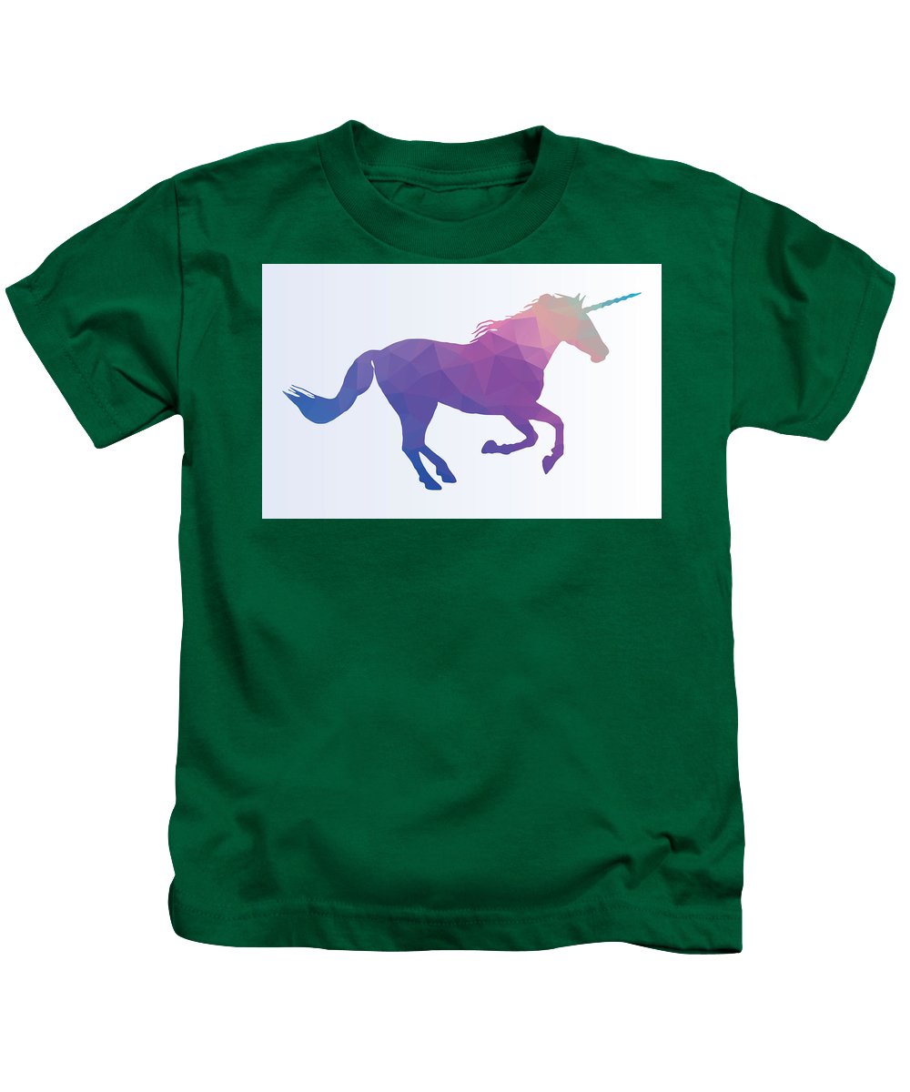 Polygonal Unicorn Horse Silhouette - Kids T-Shirt