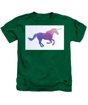 Polygonal Unicorn Horse Silhouette - Kids T-Shirt