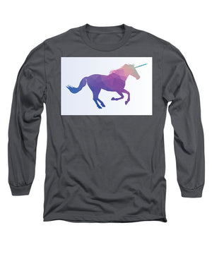 Polygonal Unicorn Horse Silhouette - Long Sleeve T-Shirt