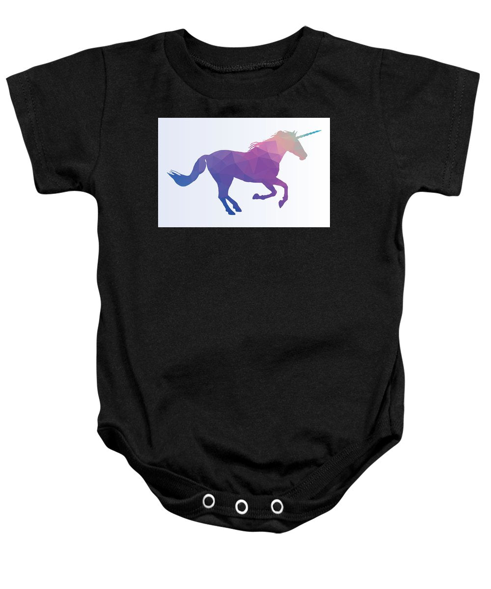 Polygonal Unicorn Horse Silhouette - Baby Onesie