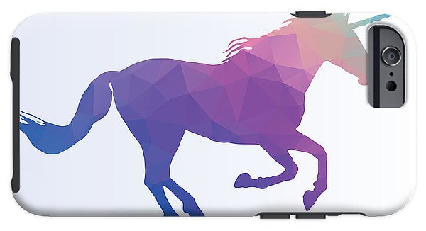 Polygonal Unicorn Horse Silhouette - Phone Case