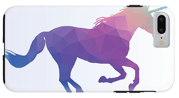 Polygonal Unicorn Horse Silhouette - Phone Case