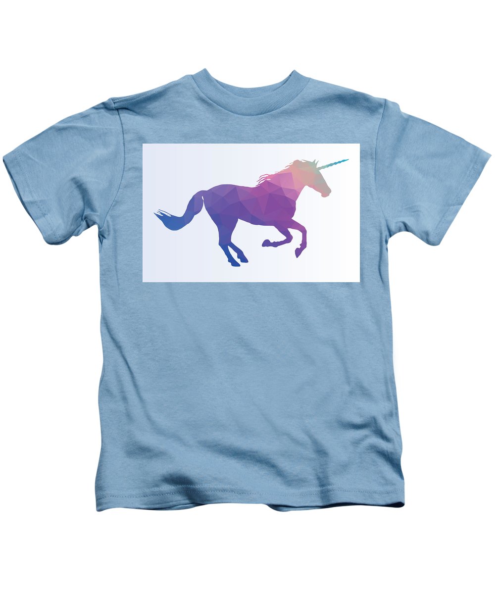 Polygonal Unicorn Horse Silhouette - Kids T-Shirt