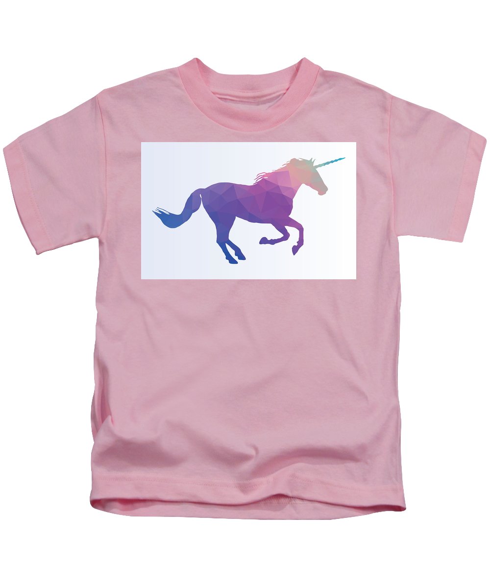 Polygonal Unicorn Horse Silhouette - Kids T-Shirt