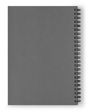 Vector seamless pattern of white horse silhouette with heart isolated on black - Spiral Notebook