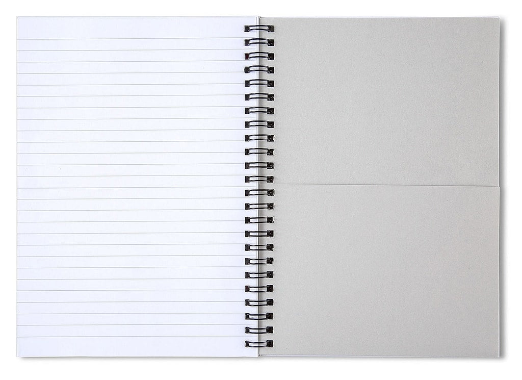 Vector seamless pattern of white horse silhouette with heart isolated on black - Spiral Notebook