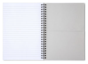 Vector seamless pattern of white horse silhouette with heart isolated on black - Spiral Notebook