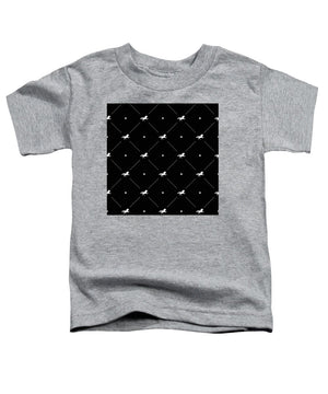 Vector seamless pattern of white horse silhouette with heart isolated on black - Toddler T-Shirt